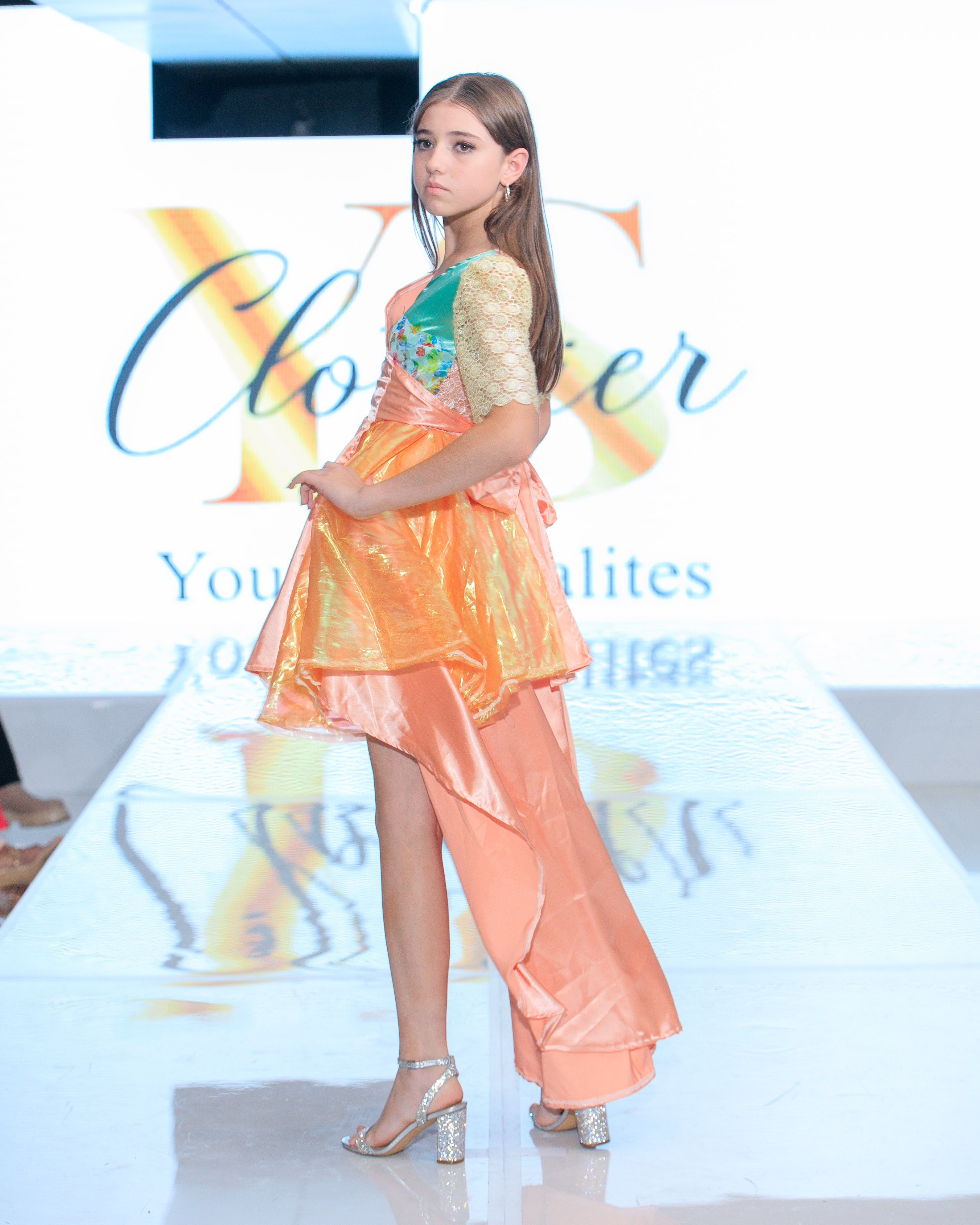Peach Luxe High-Low Gown – South Africa Runway Look