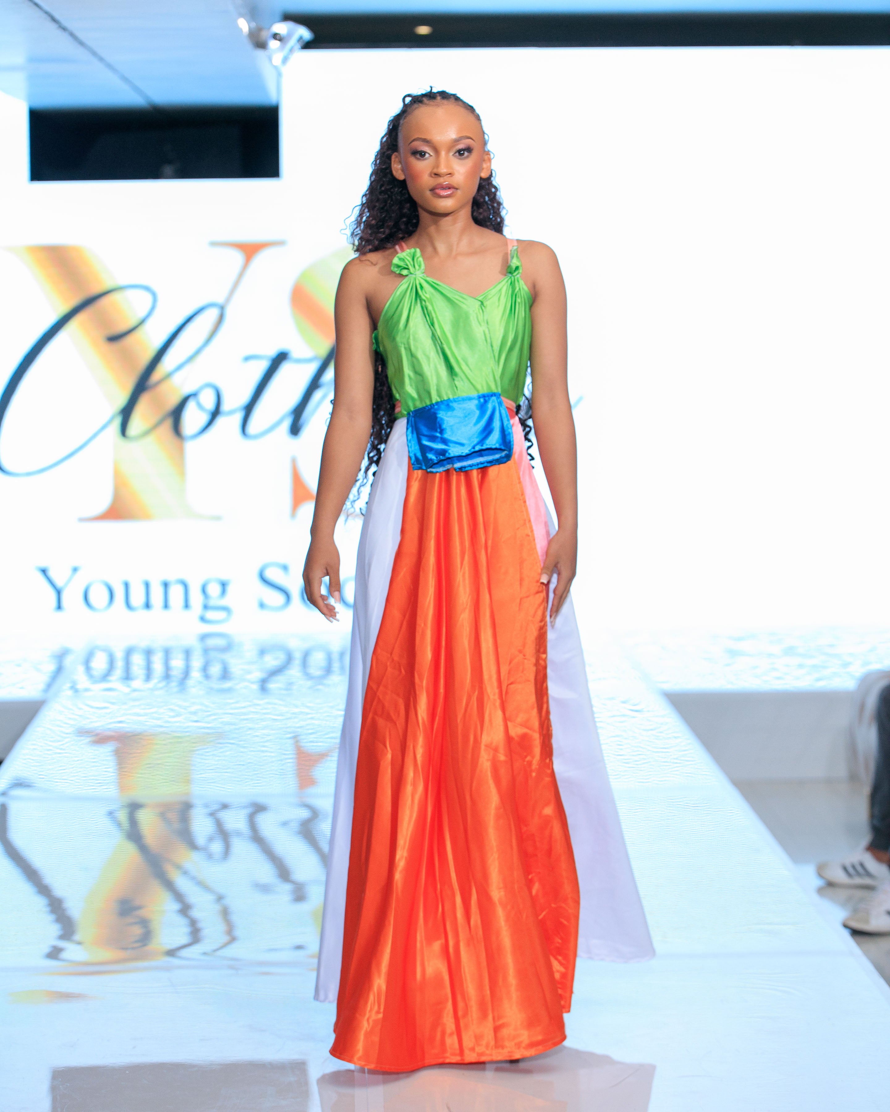 Sunburst Satin Dress – South Africa Runway Finale Look