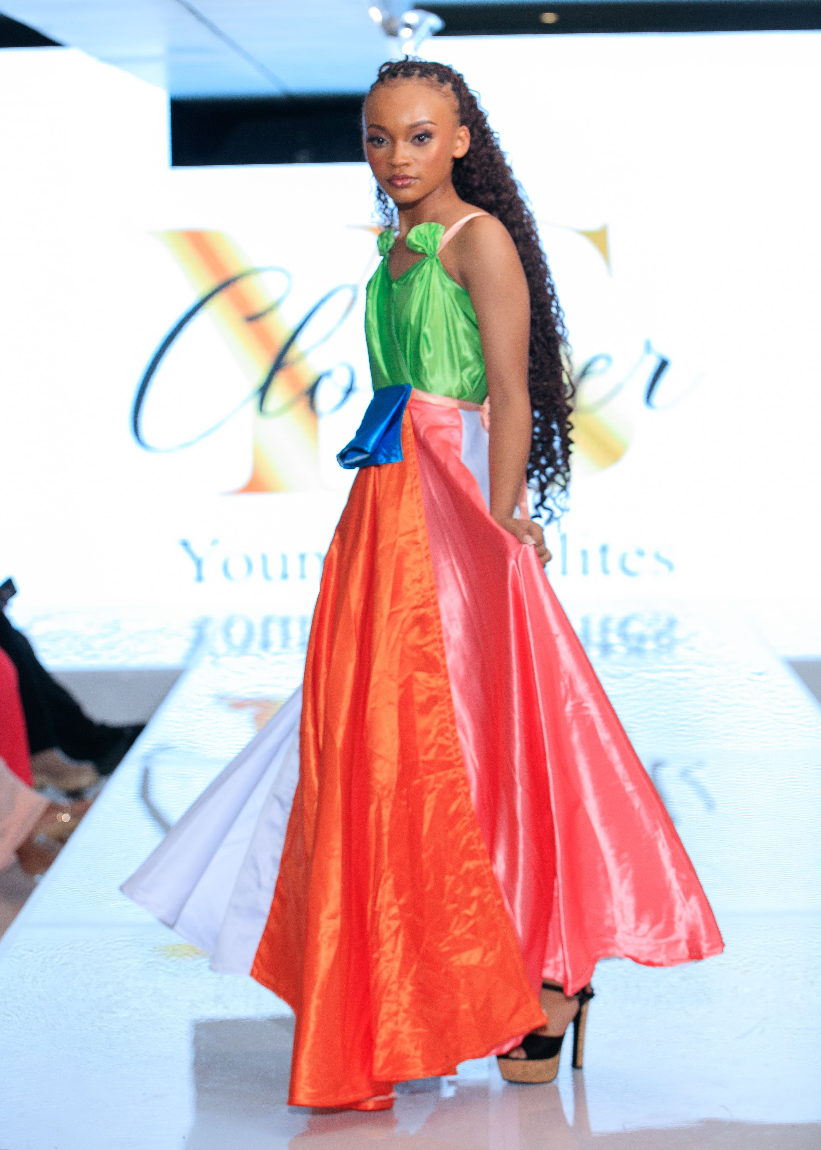 Sunburst Satin Dress – South Africa Runway Finale Look
