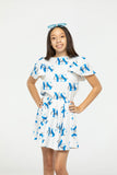 Lexi Letter Print Ruffled Short Sleeve Top
