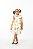Gold Payton 2-Tier Ruffled Dress with Short Sleeves